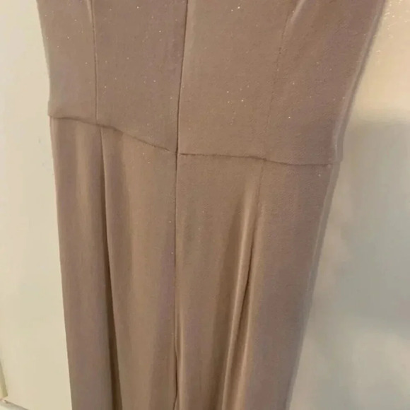 Eliza J Twist Front Boat Neck Jumpsuit Taupe Glittery 4 - Picture 12 of 16